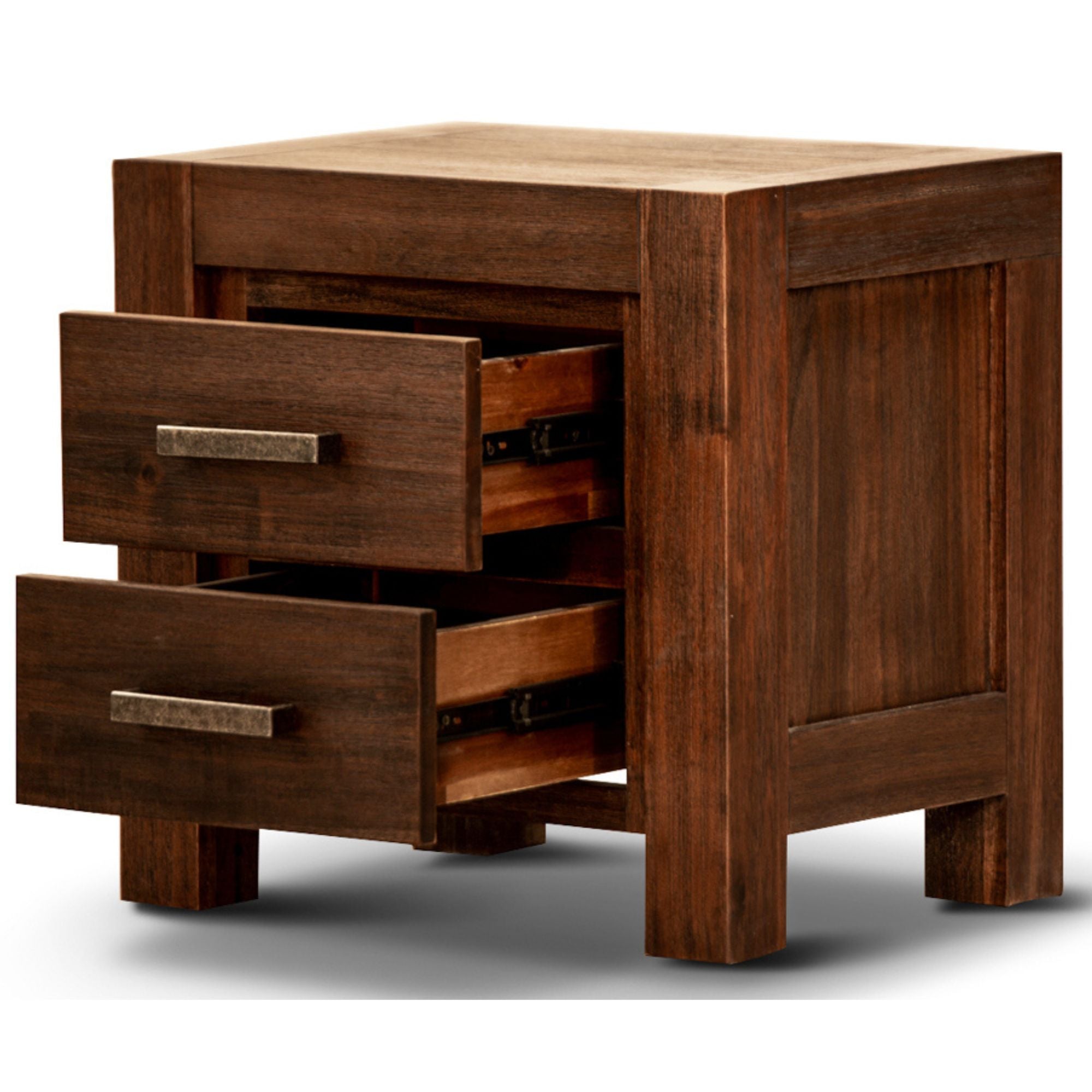 4-Piece King Bed Frame Suite with Bedside Table and Tallboy in Walnut