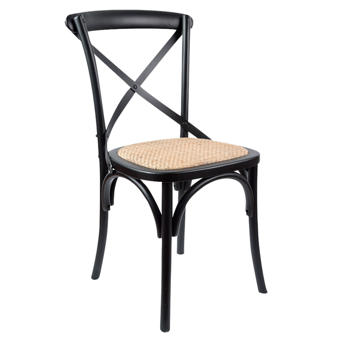 5-Piece Round Dining Table Set with 4 Cross Back Chairs in Elm Timber
