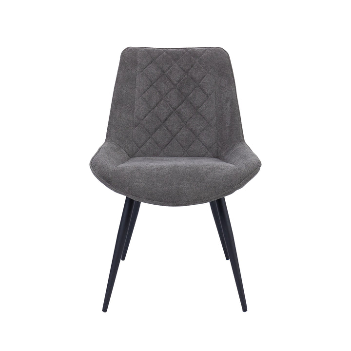Graphite Fabric Seat Dining Chairs with Metal Frame (Set of 8)