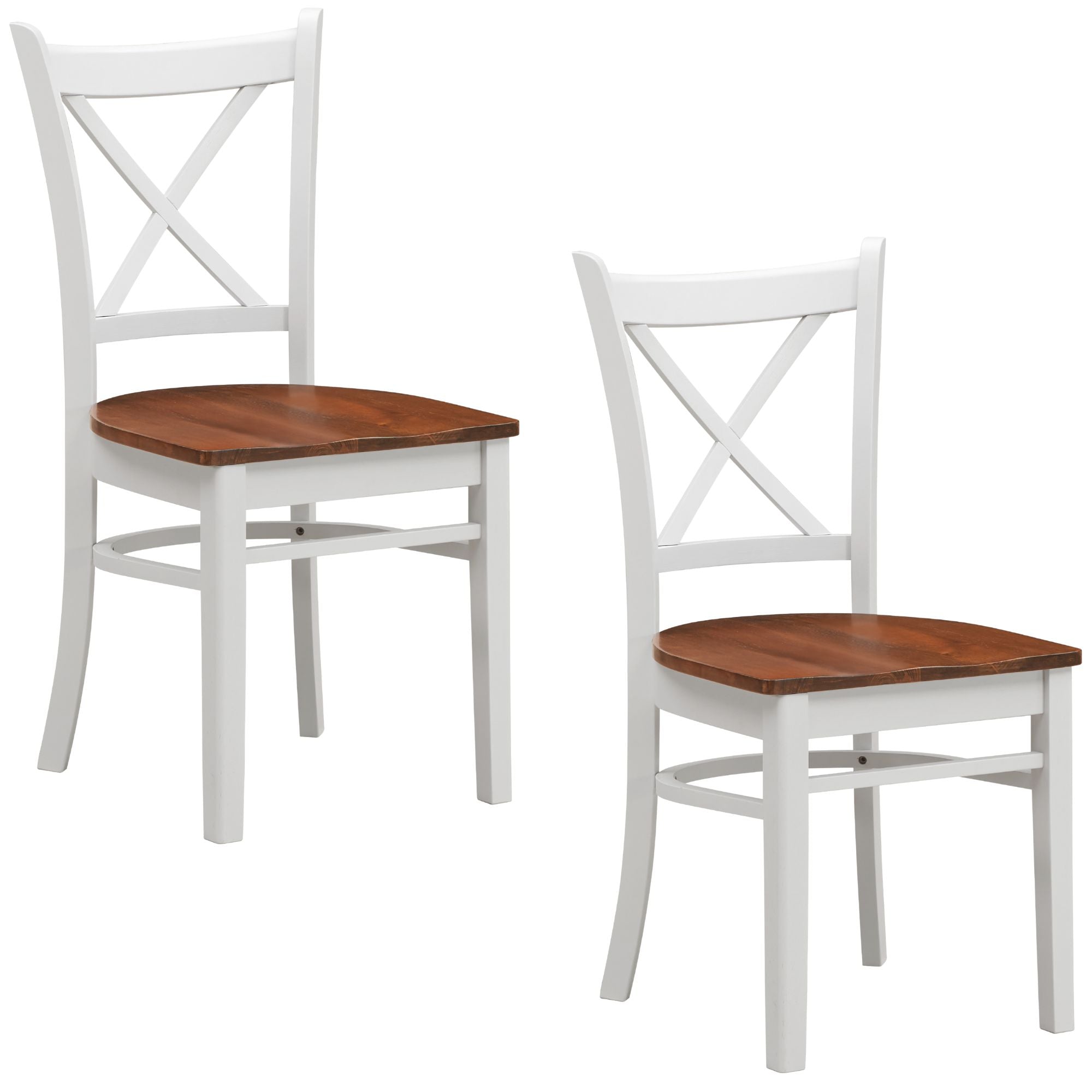 White Oak Crossback Dining Chairs (Set of 2)