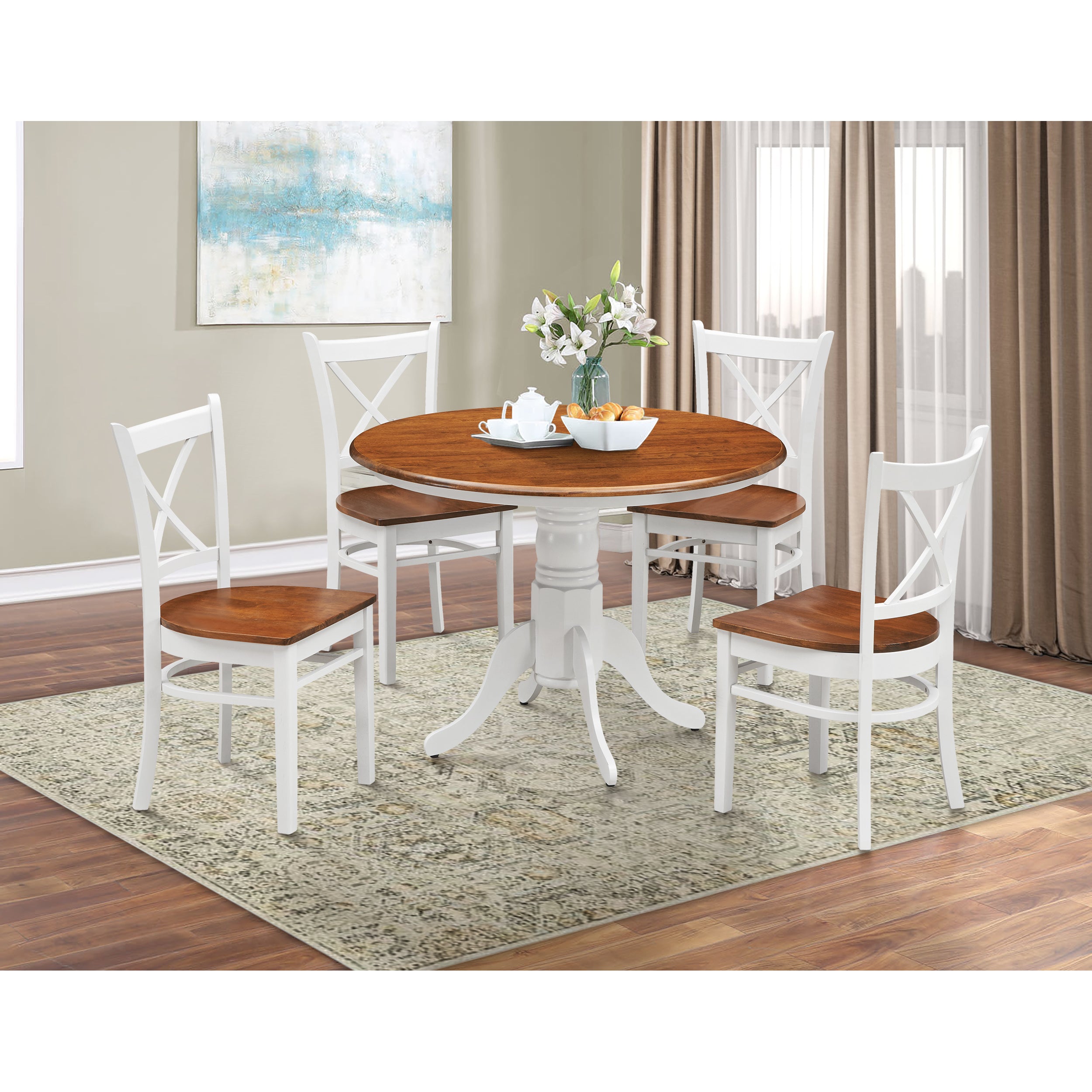 White Oak Crossback Dining Chairs (Set of 2)