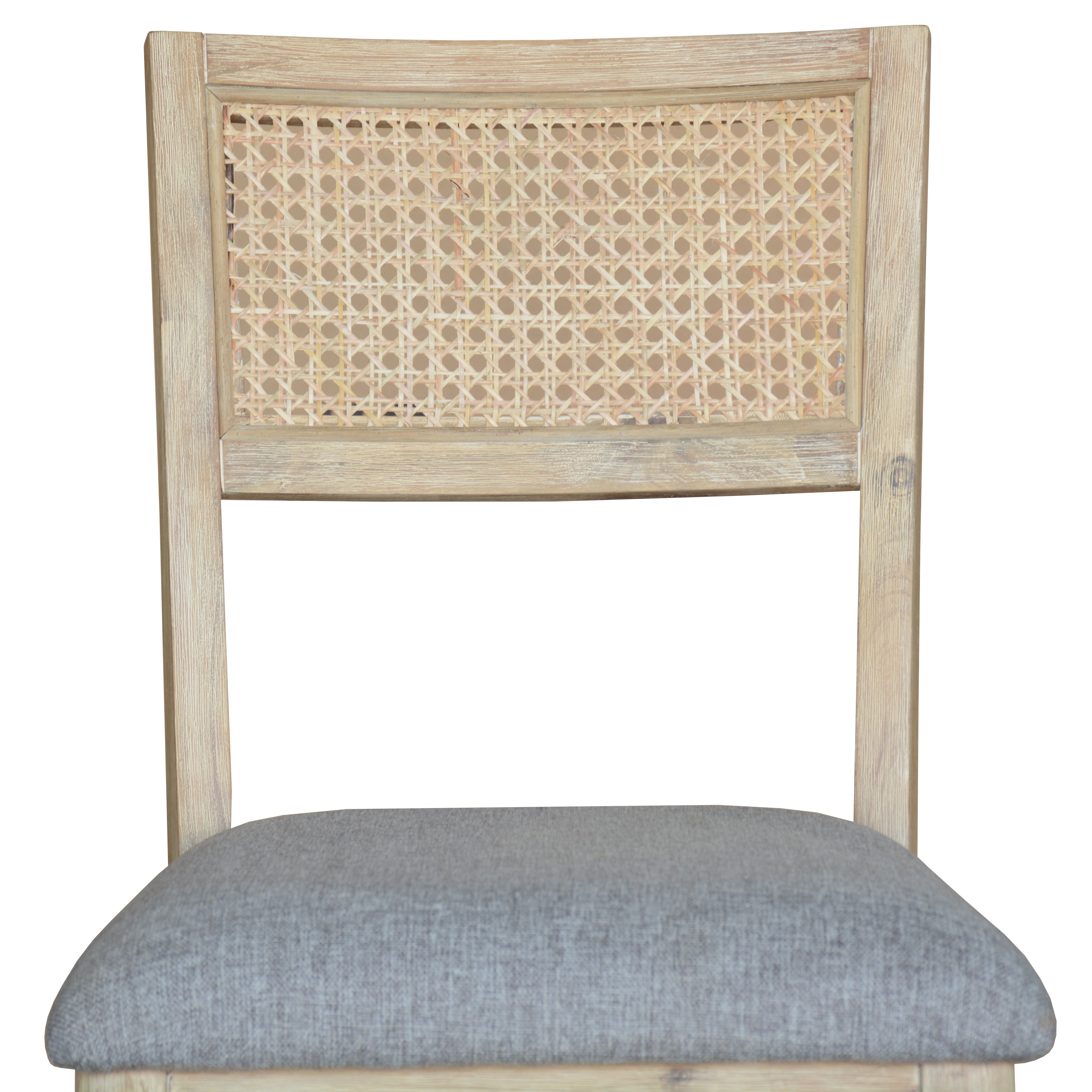 Brown Acacia Timber Dining Chairs with Rattan (Set of 2)