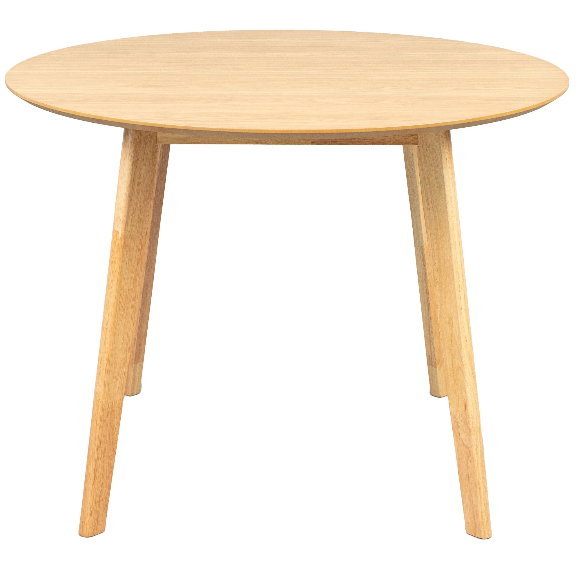 5-Piece Scandinavian Dining Set with 100cm Round Table and 4 Fabric Seat Chairs