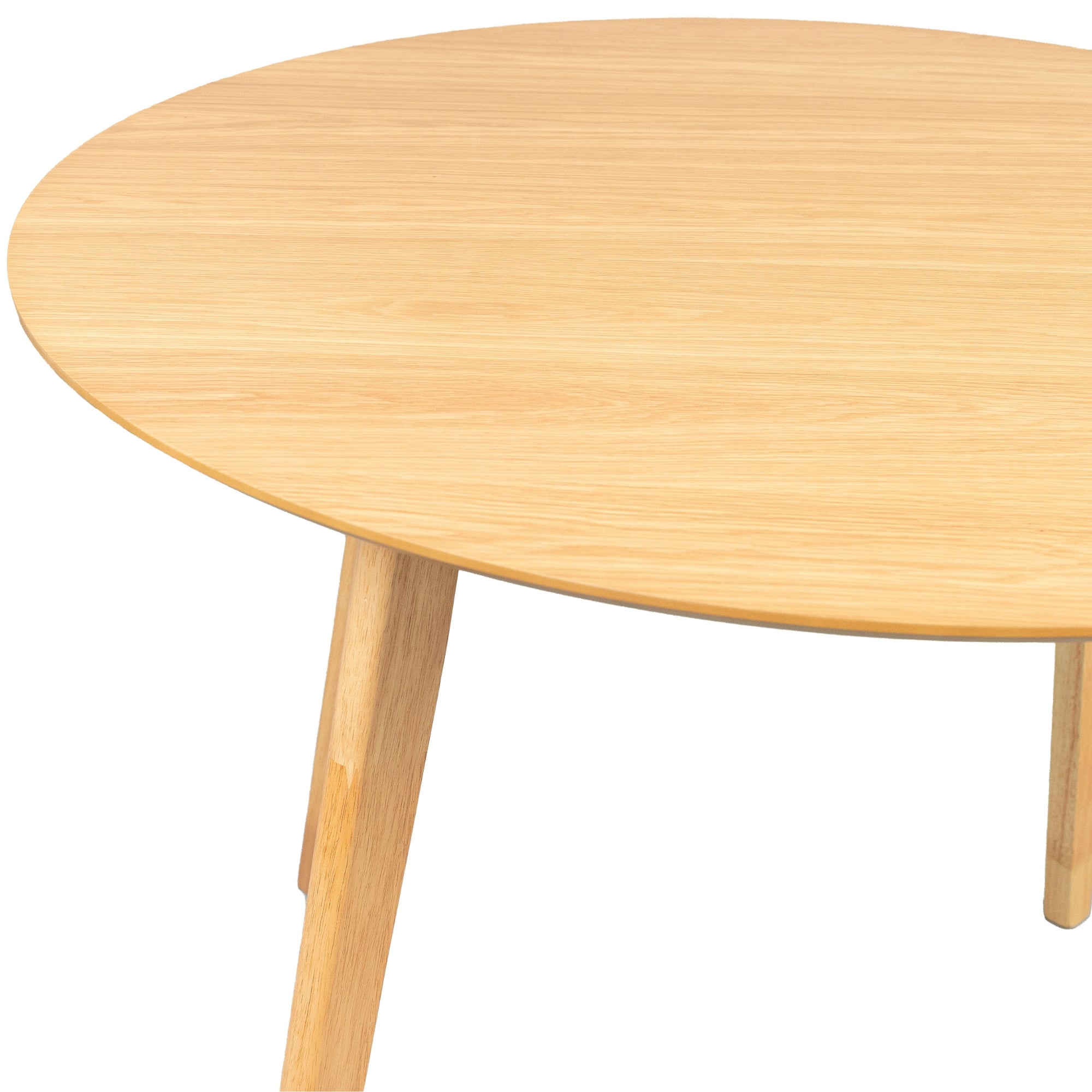 5-Piece Scandinavian Dining Set with 100cm Round Table and 4 Fabric Seat Chairs