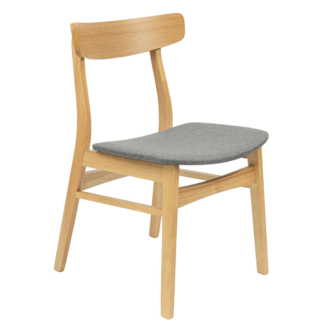 5-Piece Scandinavian Dining Set with 100cm Round Table and 4 Fabric Seat Chairs
