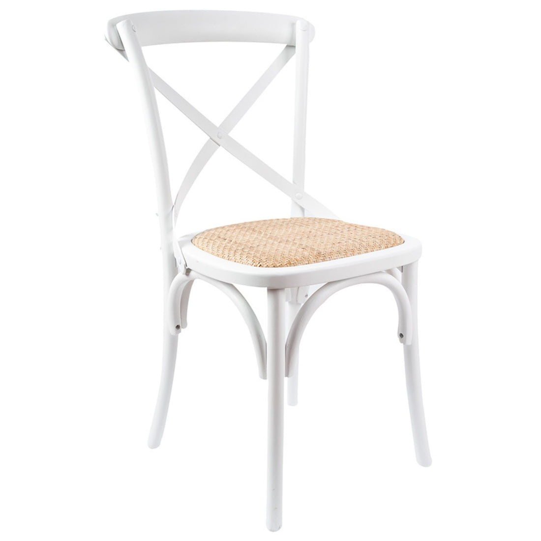 7-Piece Dining Set with 180cm Acacia Wood Table and White X-Back Chairs