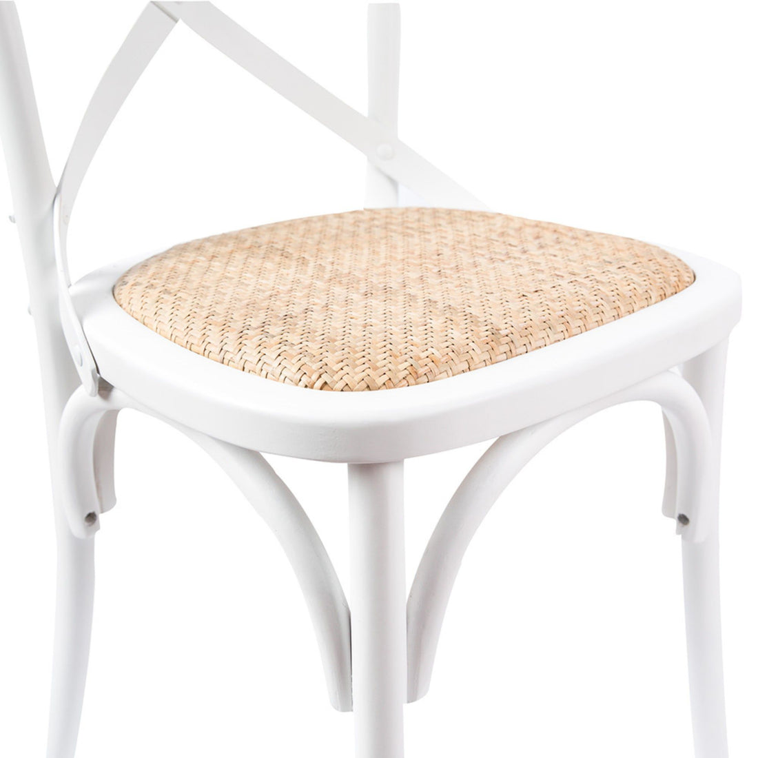 7-Piece Dining Set with 180cm Acacia Wood Table and White X-Back Chairs