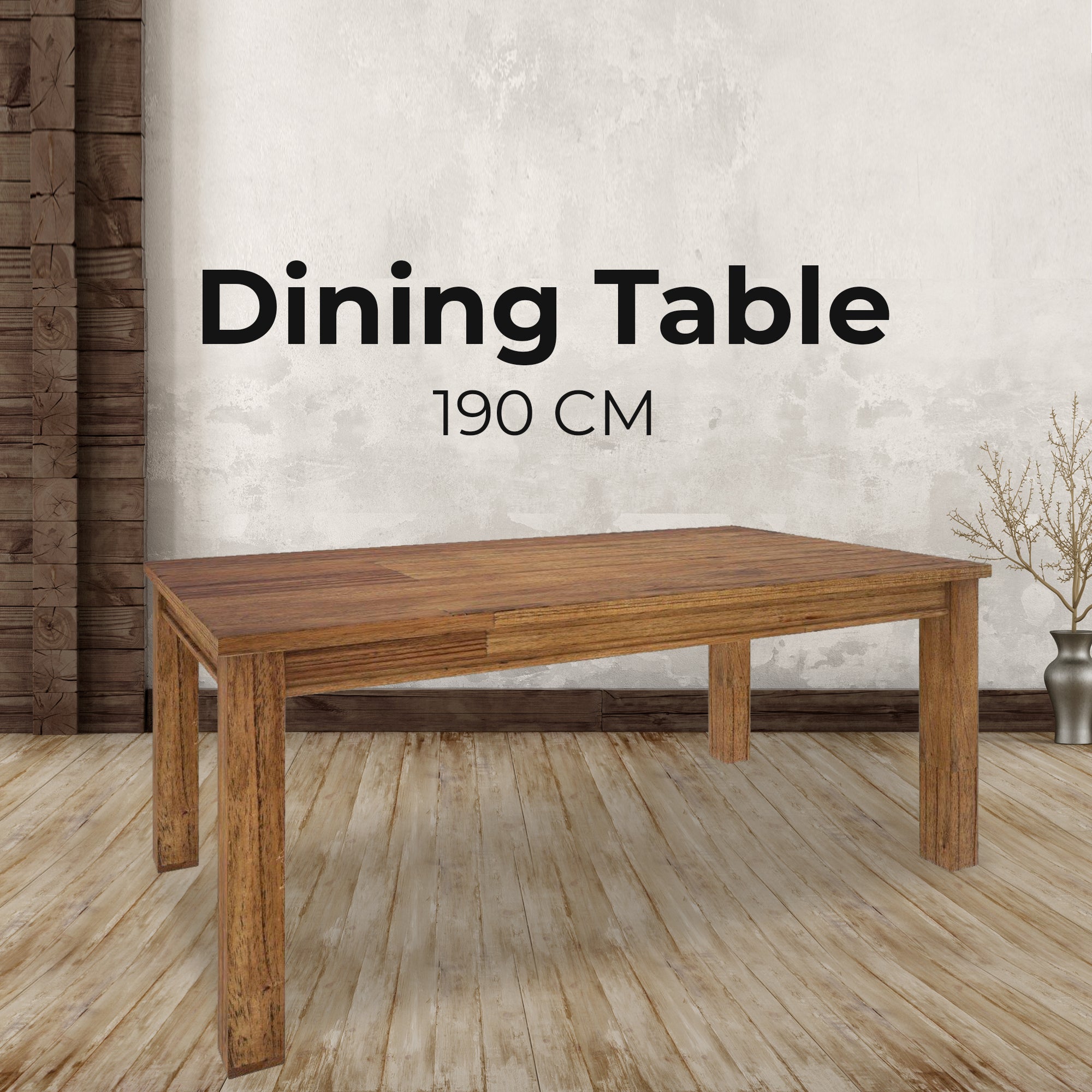 Mt Ash Wood Dining Table - 190cm Natural Brown Modern Dining Furniture