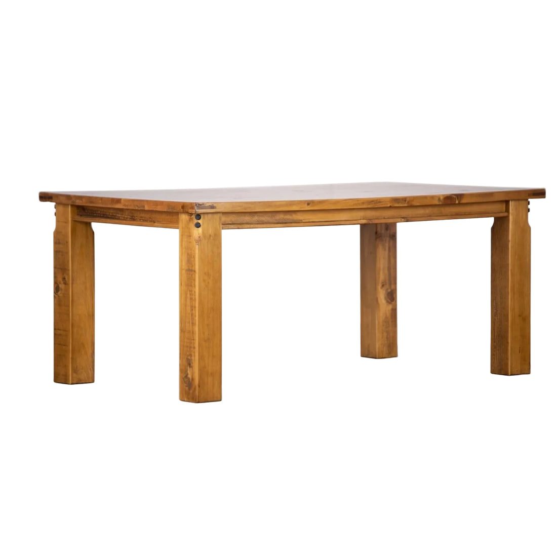 Rustic Oak Solid Pine Wood Dining Table