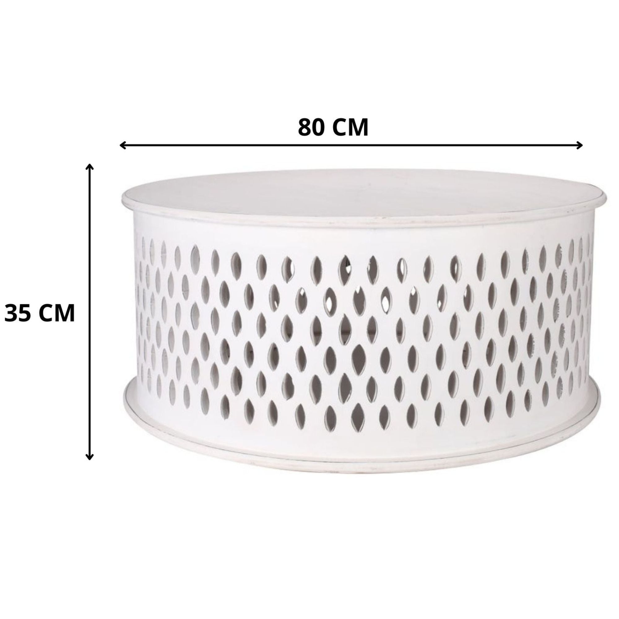 Pansy Wooden Round 80cm Coffee Table - White-Furniture > Living Room > Coffee Tables-Nomica Living