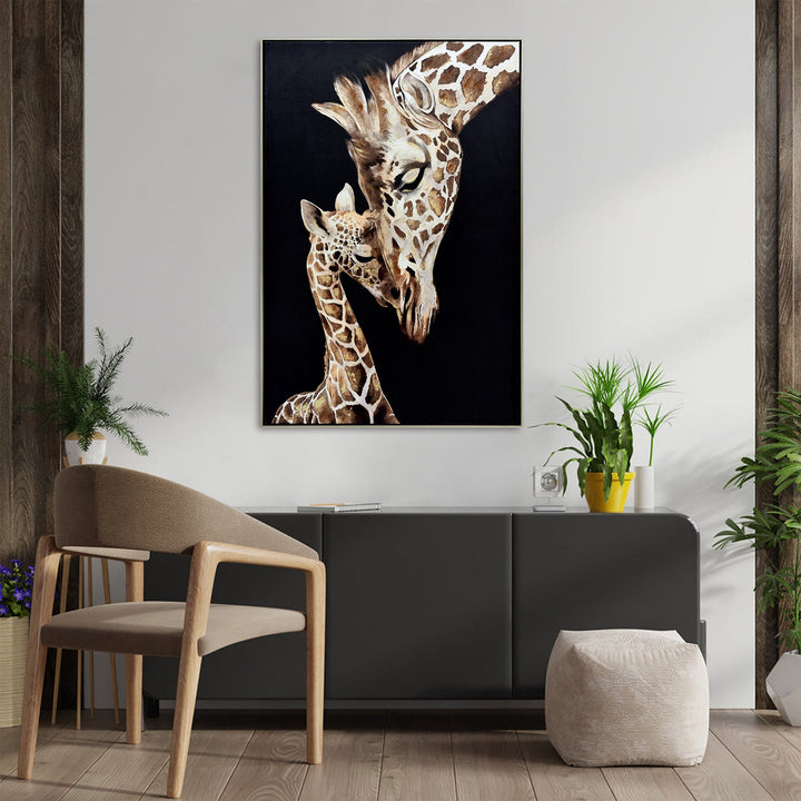 Tender Touch Champagne Wall Art – 80cm x 120cm Framed Canvas