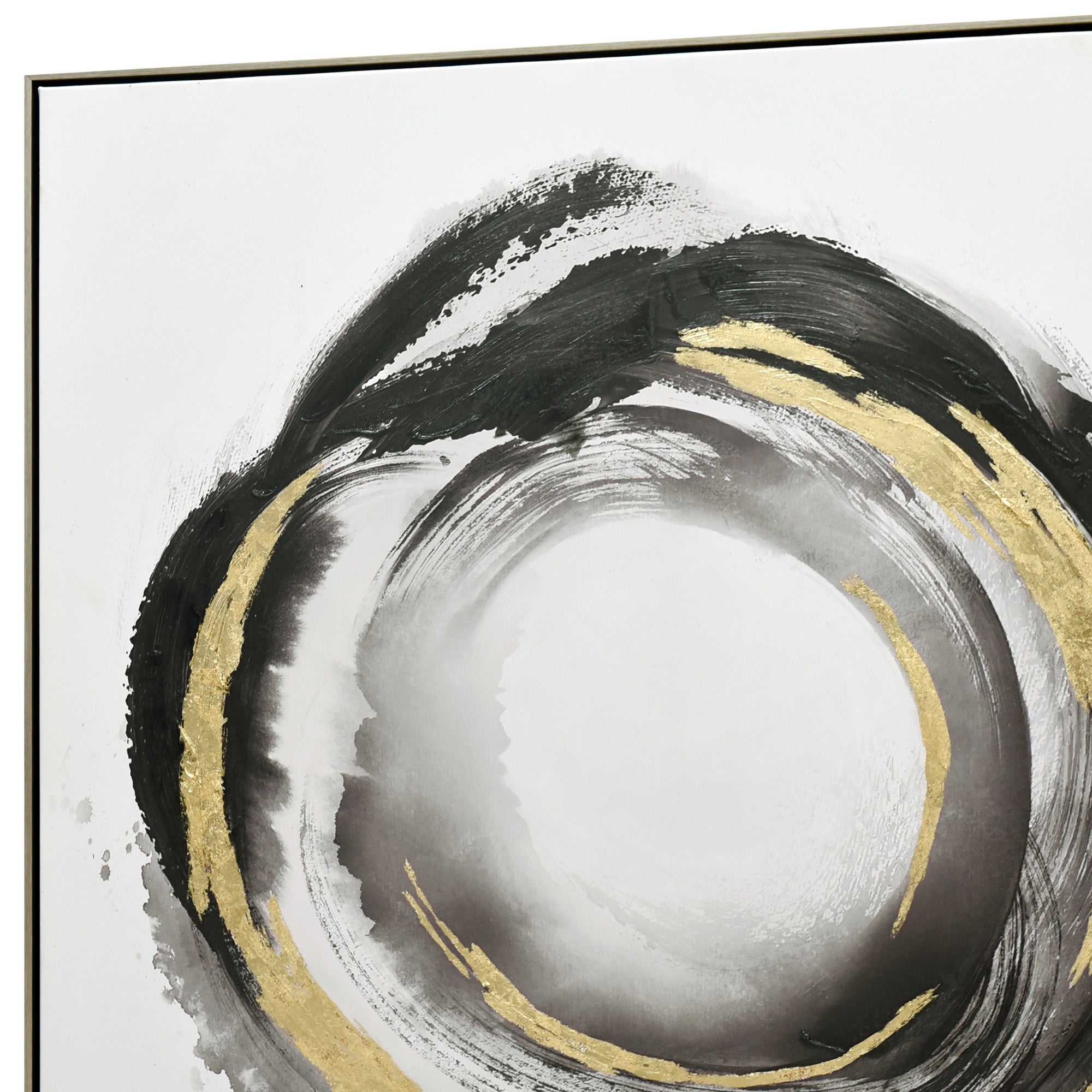 Orbiting Elegance Champagne Wall Art – 100cm x 100cm Framed Canvas