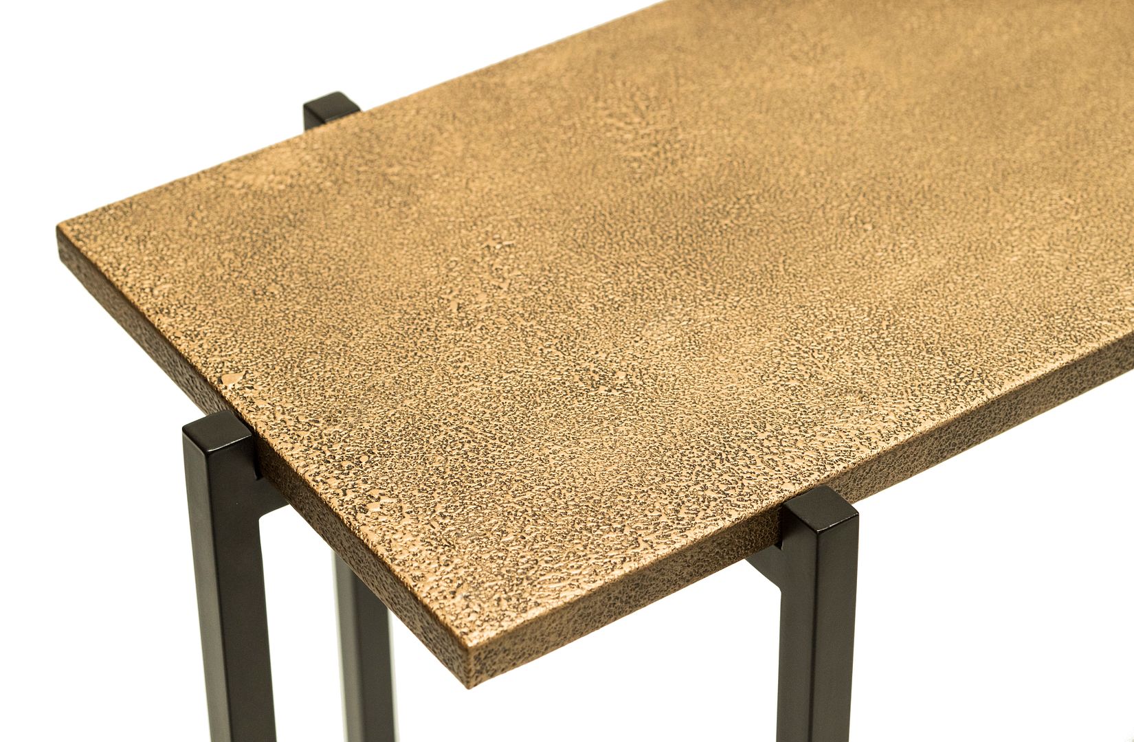 Narrow Golden Black Hallway Console Table with Textured Top-Furniture > Living Room > Side Tables-Nomica Living