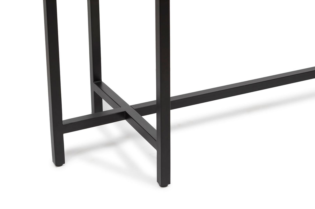 Narrow Golden Black Hallway Console Table with Textured Top-Furniture > Living Room > Side Tables-Nomica Living