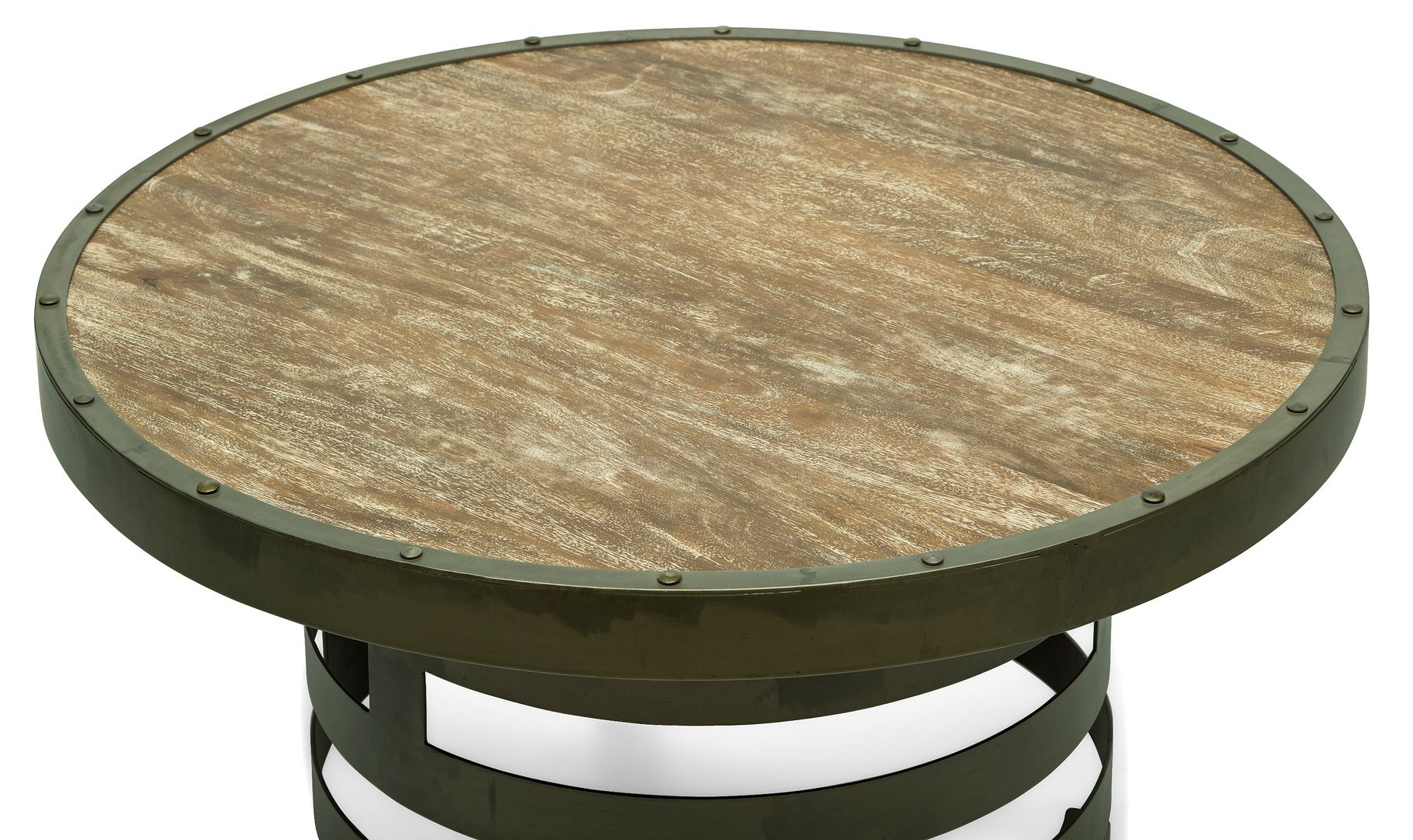 Retro Spiral Round Coffee Table with Wood Top-Furniture > Living Room > Coffee Tables-Nomica Living