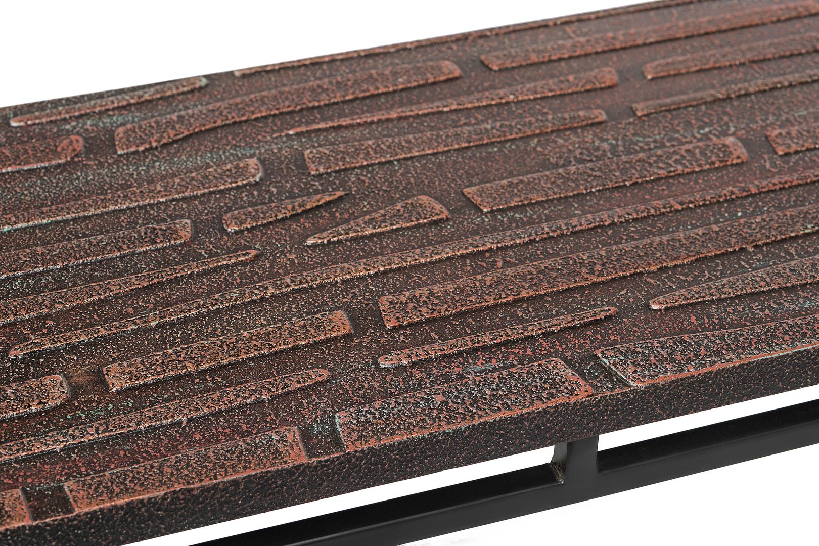 Modern Black Narrow Hallway Console Table with Copper Textured Wood Top-Furniture > Living Room > Side Tables-Nomica Living