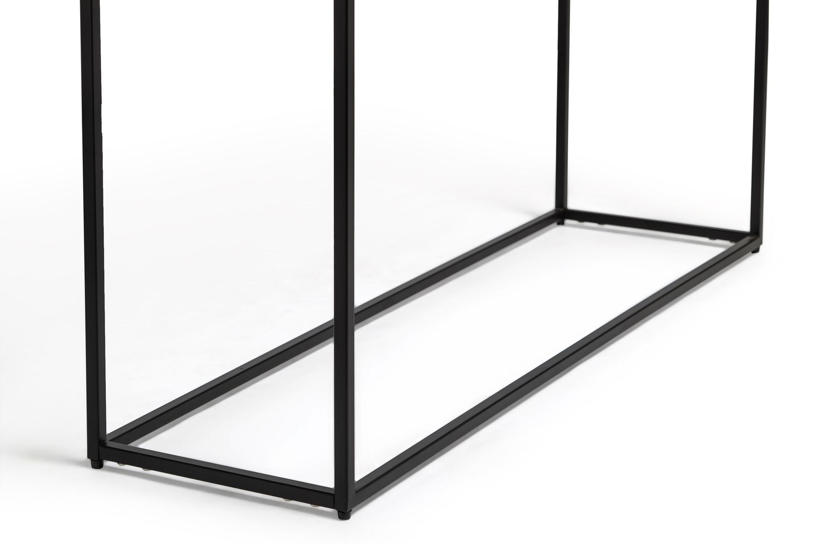 Modern Black Narrow Hallway Console Table with Copper Textured Wood Top-Furniture > Living Room > Side Tables-Nomica Living