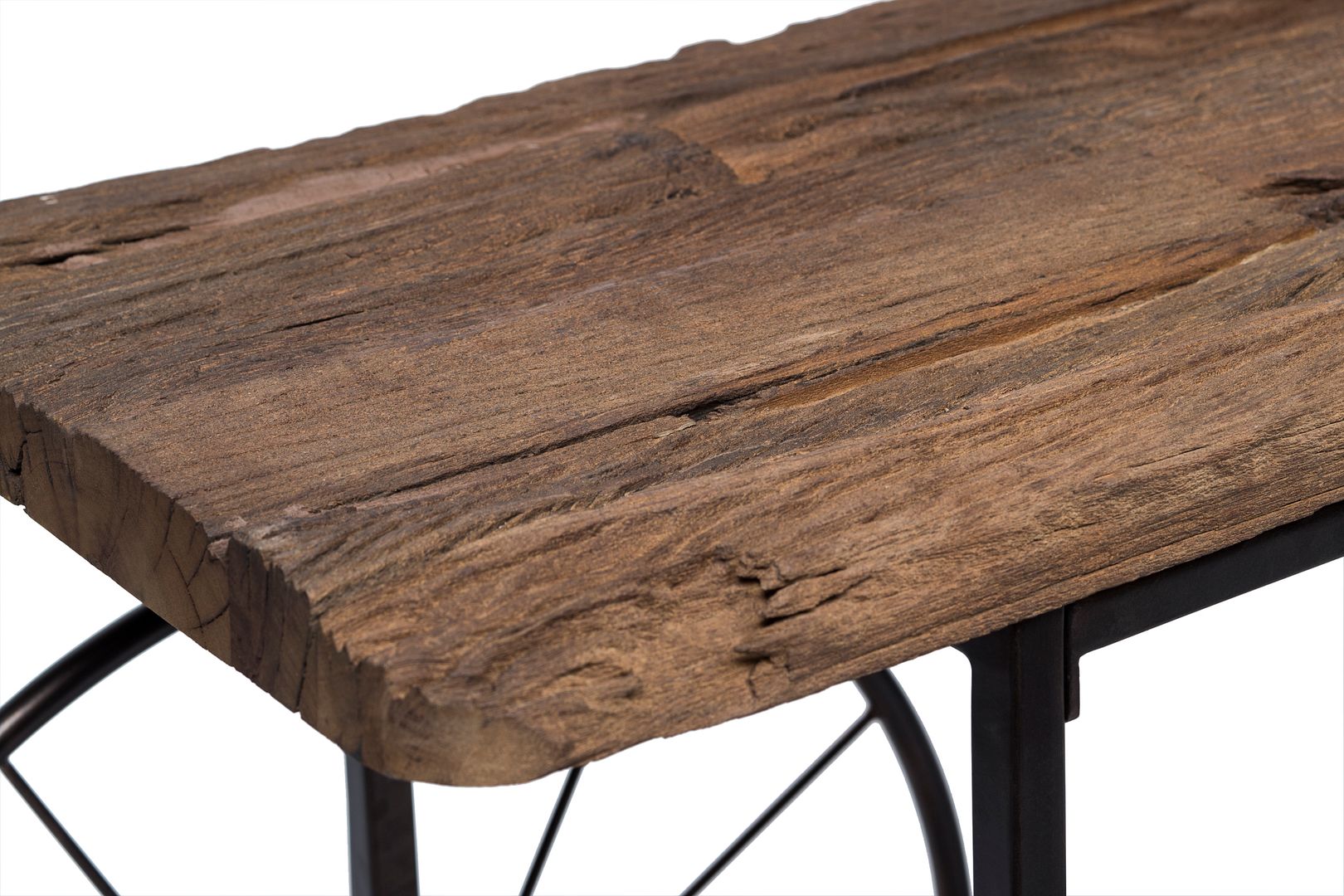 Industrial Railway Sleeper Wood Console Table with Iron Frame-Furniture > Living Room > Side Tables-Nomica Living