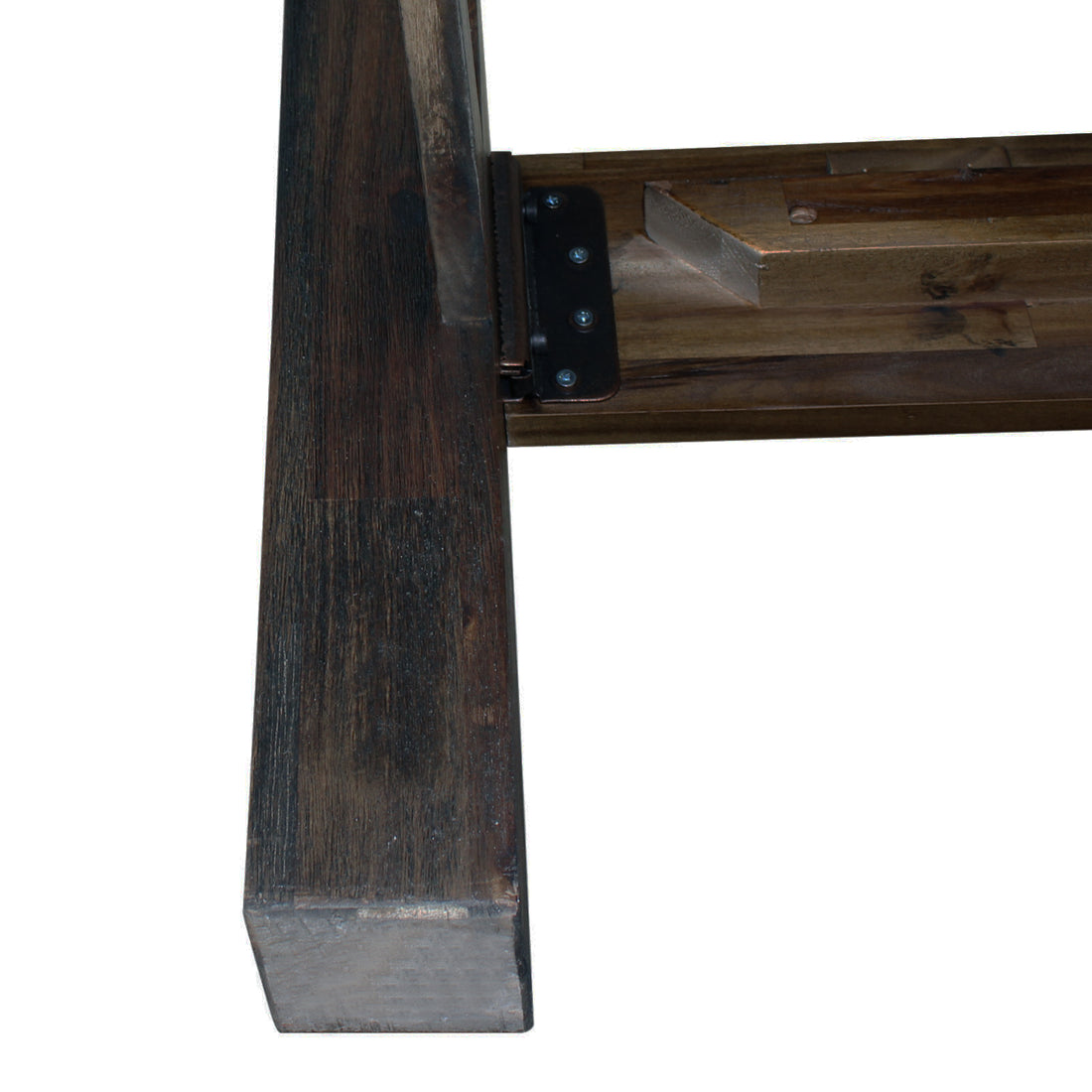 Queen Size Bed Frame in Solid Wood Veneered Acacia with Chocolate Timber Slats