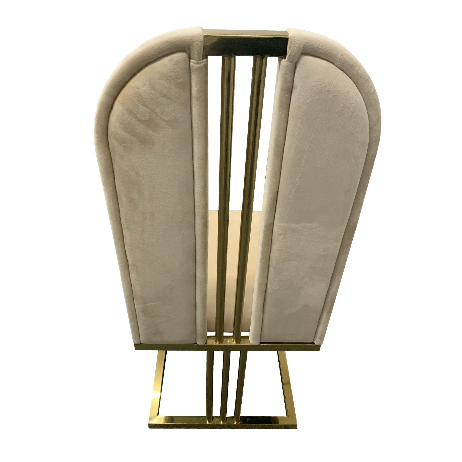 Beige Fabric Dining Chairs with Gold Frame (Set of 2)