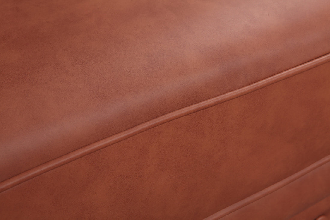 Madeline 2-Seater Faux Leather Sofa Lounge - Brown-Furniture > Sofas > Sofas & Sofa Beds-Nomica Living
