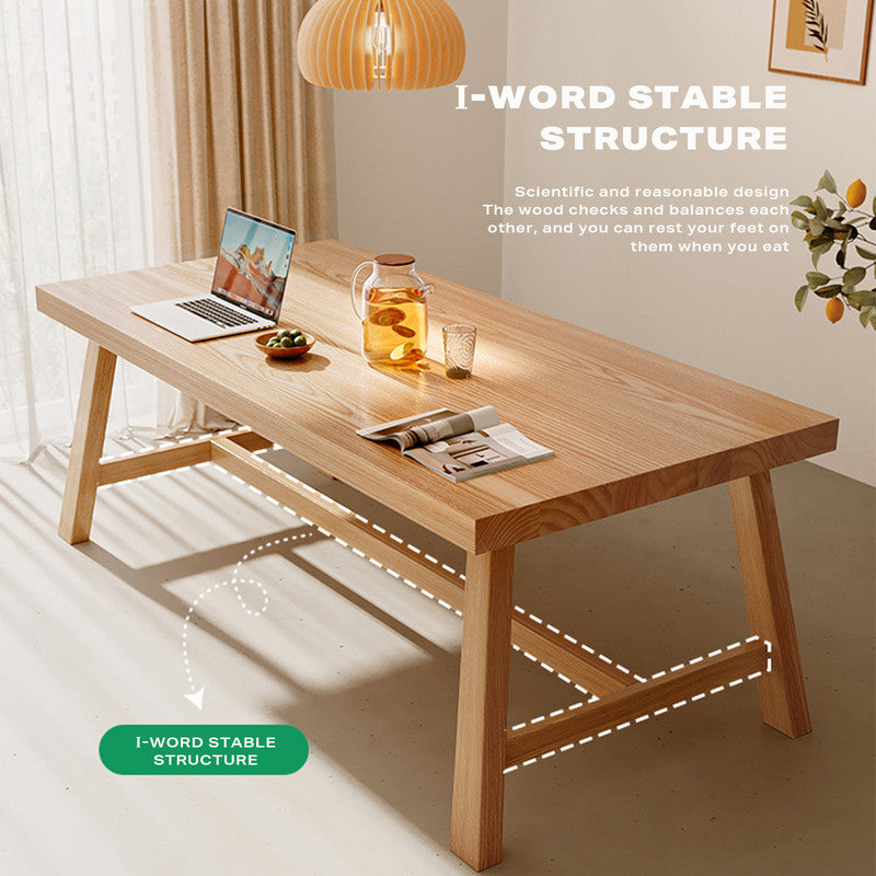 Premium Solid Wood Square Dining Table - 180cm Rustic Kitchen Centerpiece