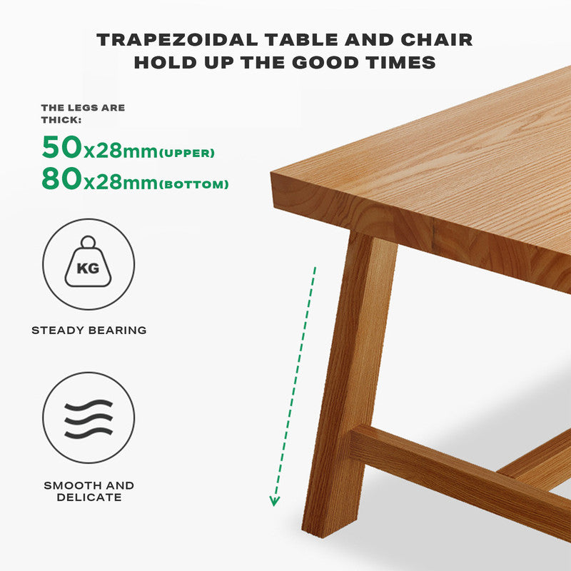 Premium Solid Wood Square Dining Table - 180cm Rustic Kitchen Centerpiece