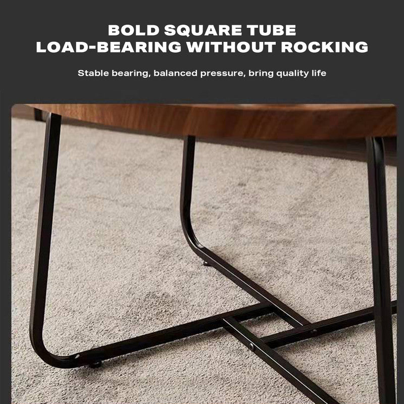 Removable Walnut Round Nesting Coffee Tables - Set of 2-Furniture > Living Room > Coffee Tables-Nomica Living