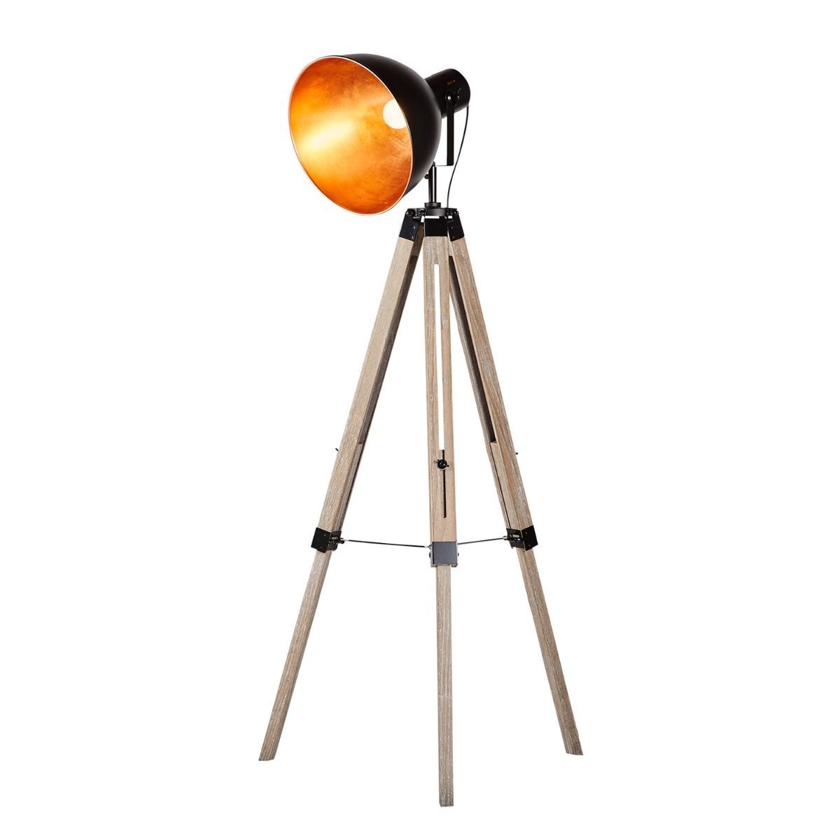 Retro Large Tripod Floor Lamp Industrial Modern Adjustable Wood Frame Light-Home & Garden > Lighting > Floor Lamps-Nomica Living