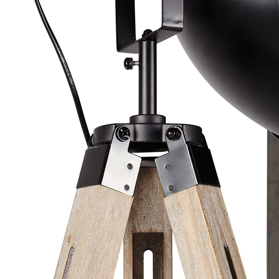 Retro Large Tripod Floor Lamp Industrial Modern Adjustable Wood Frame Light-Home & Garden > Lighting > Floor Lamps-Nomica Living