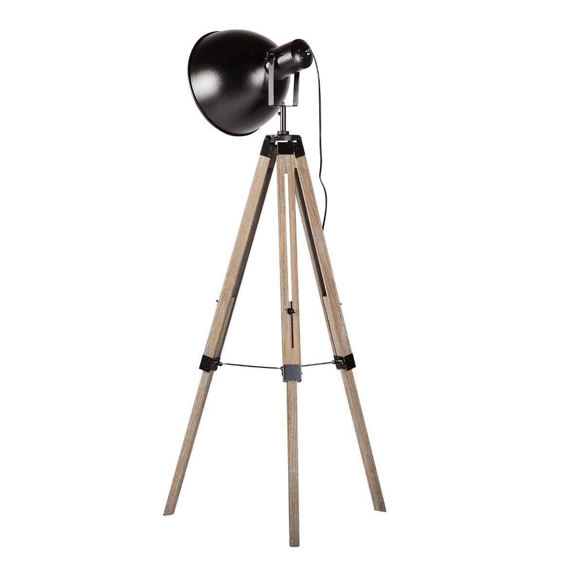 Retro Large Tripod Floor Lamp Industrial Modern Adjustable Wood Frame Light-Home & Garden > Lighting > Floor Lamps-Nomica Living