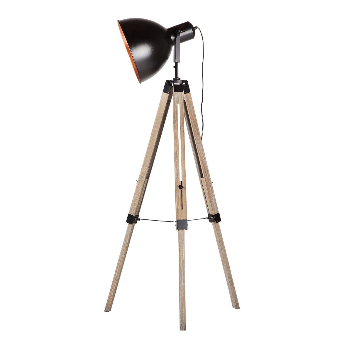 Retro Large Tripod Floor Lamp Industrial Modern Adjustable Wood Frame Light-Home & Garden > Lighting > Floor Lamps-Nomica Living