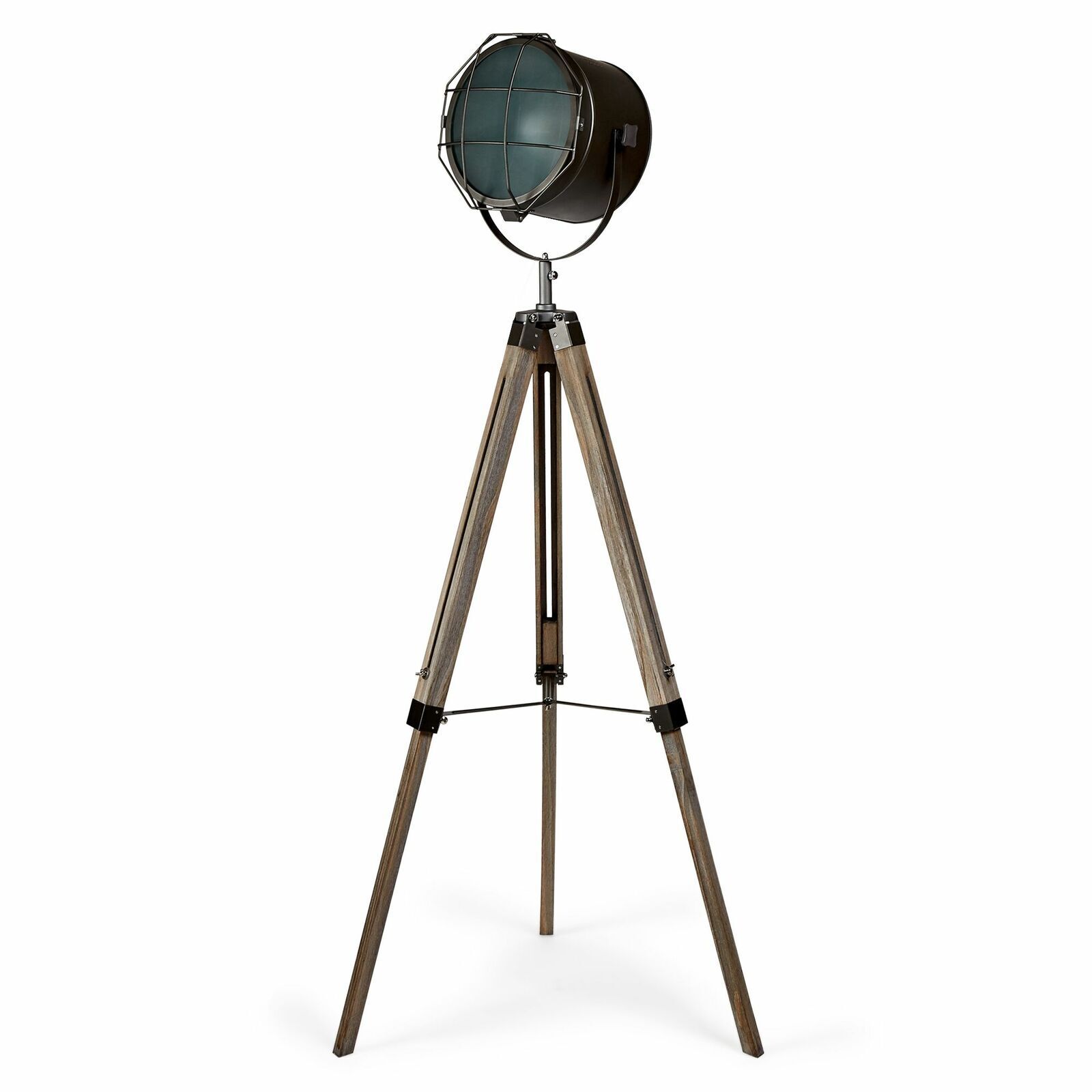 153cm Nautical Tripod Floor Lamp w Matte Grey Lamp Head Searchlight Spot Light-Home & Garden > Lighting > Floor Lamps-Nomica Living