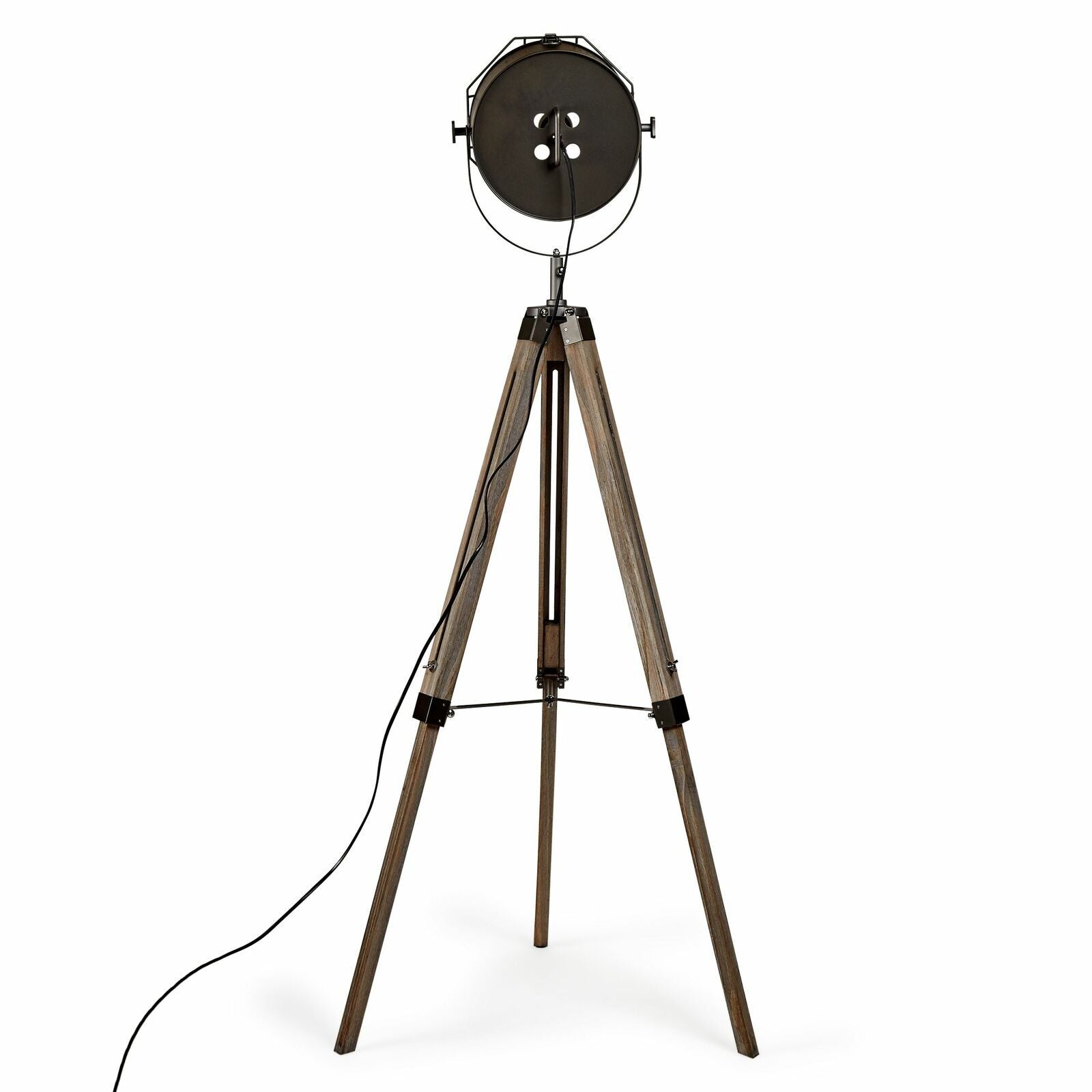 153cm Nautical Tripod Floor Lamp w Matte Grey Lamp Head Searchlight Spot Light-Home & Garden > Lighting > Floor Lamps-Nomica Living