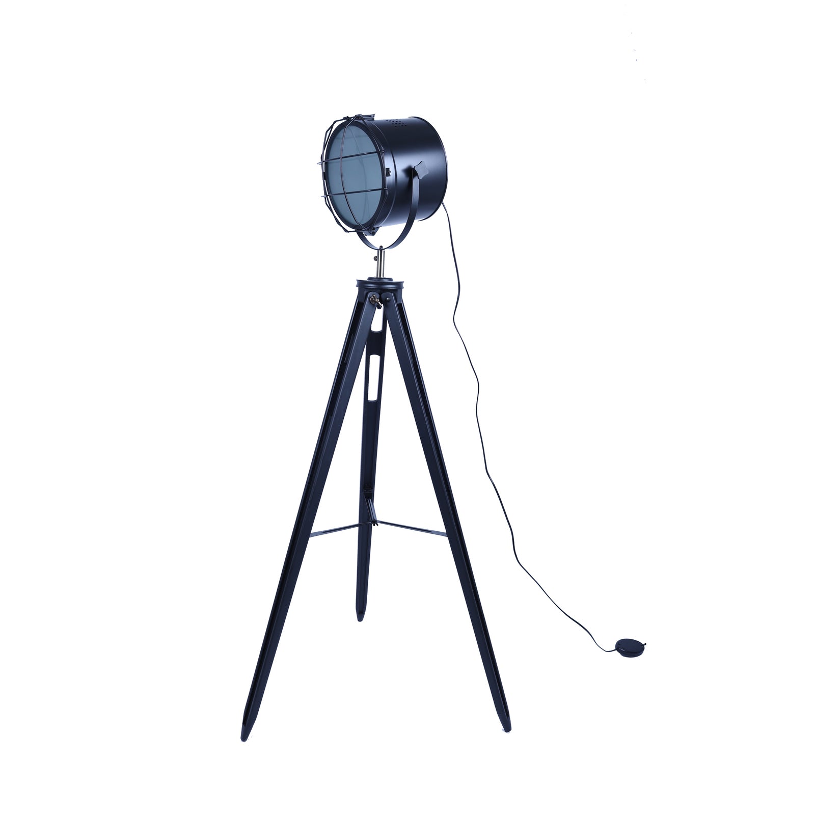 158cm Nautical Tripod Floor Lamp w Matte Black Lamp Head Searchlight Spot Light-Home & Garden > Lighting > Floor Lamps-Nomica Living