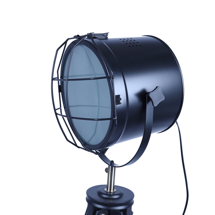 158cm Nautical Tripod Floor Lamp w Matte Black Lamp Head Searchlight Spot Light-Home & Garden > Lighting > Floor Lamps-Nomica Living