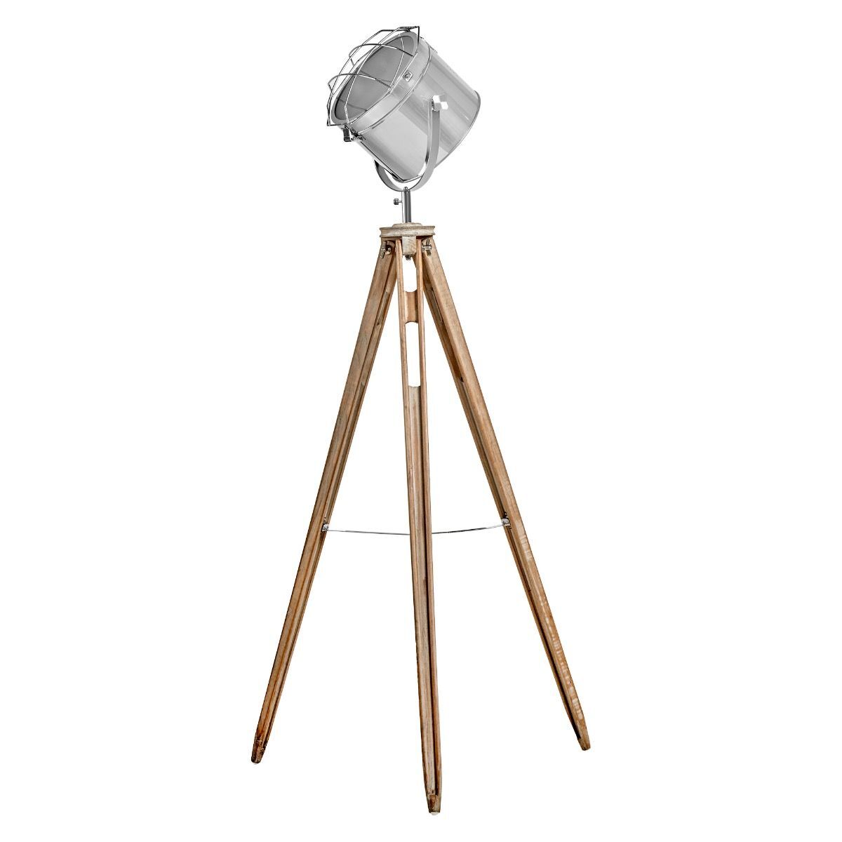 Nautical Tripod Floor Lamp Search Light Modern Chrome Head with Mesh-Home & Garden > Lighting > Floor Lamps-Nomica Living
