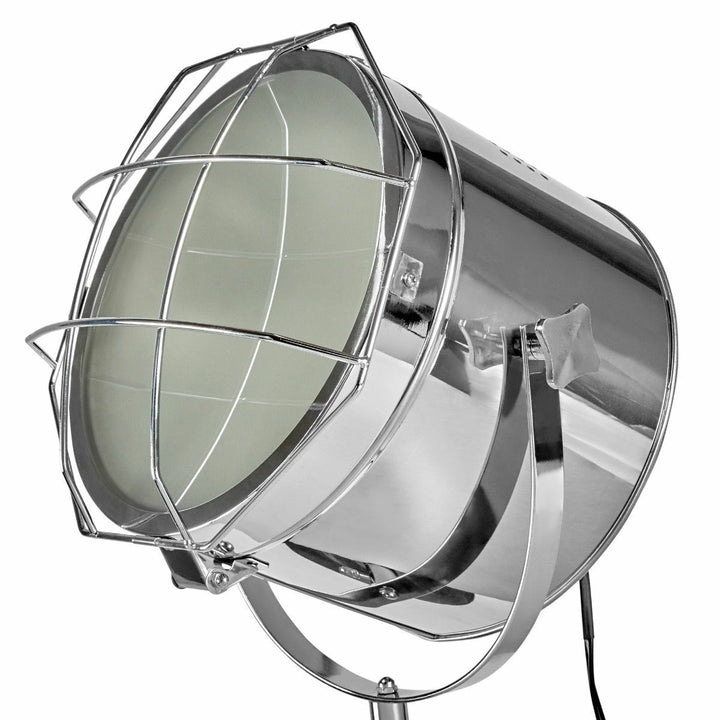 Nautical Tripod Floor Lamp Search Light Modern Chrome Head with Mesh-Home & Garden > Lighting > Floor Lamps-Nomica Living