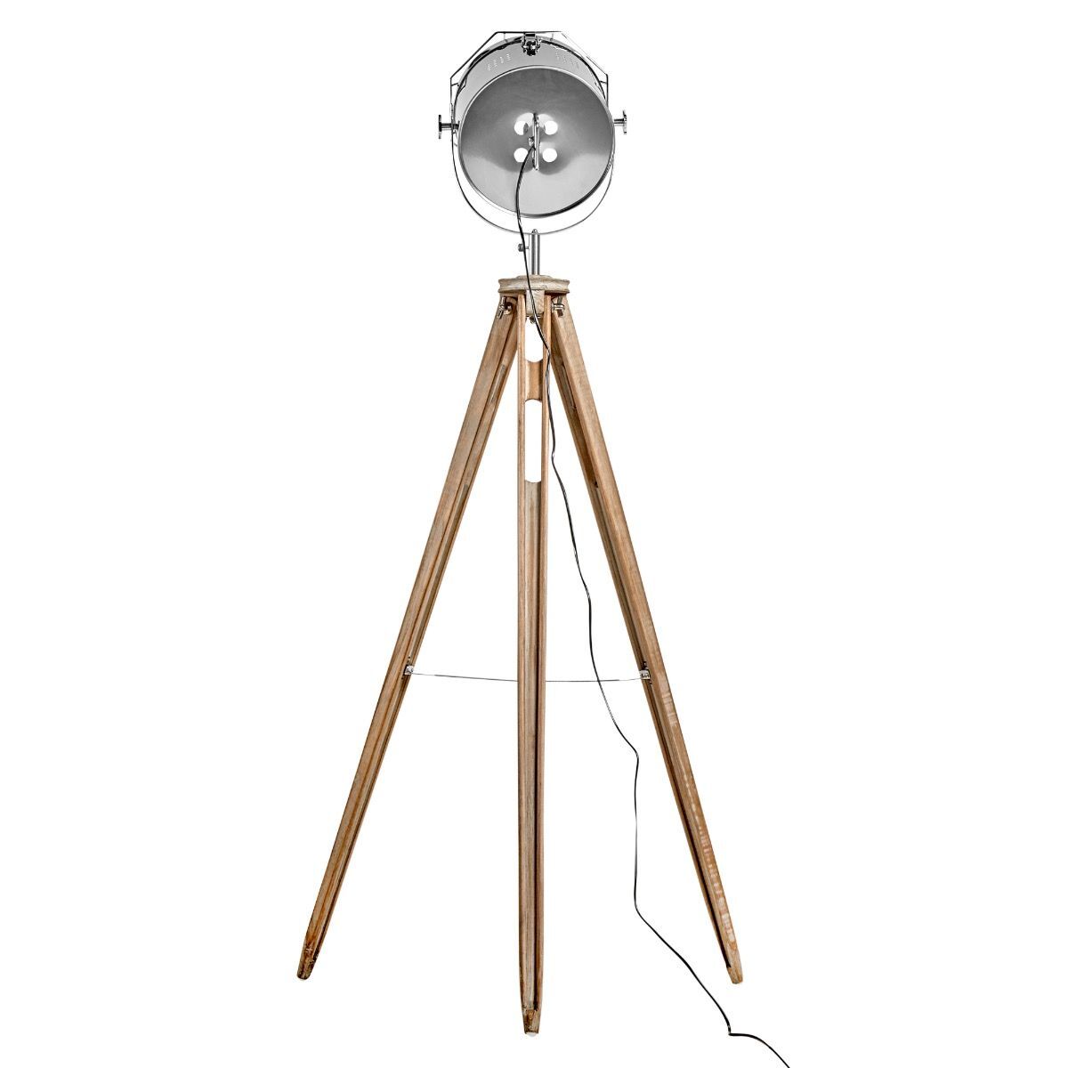 Nautical Tripod Floor Lamp Search Light Modern Chrome Head with Mesh-Home & Garden > Lighting > Floor Lamps-Nomica Living