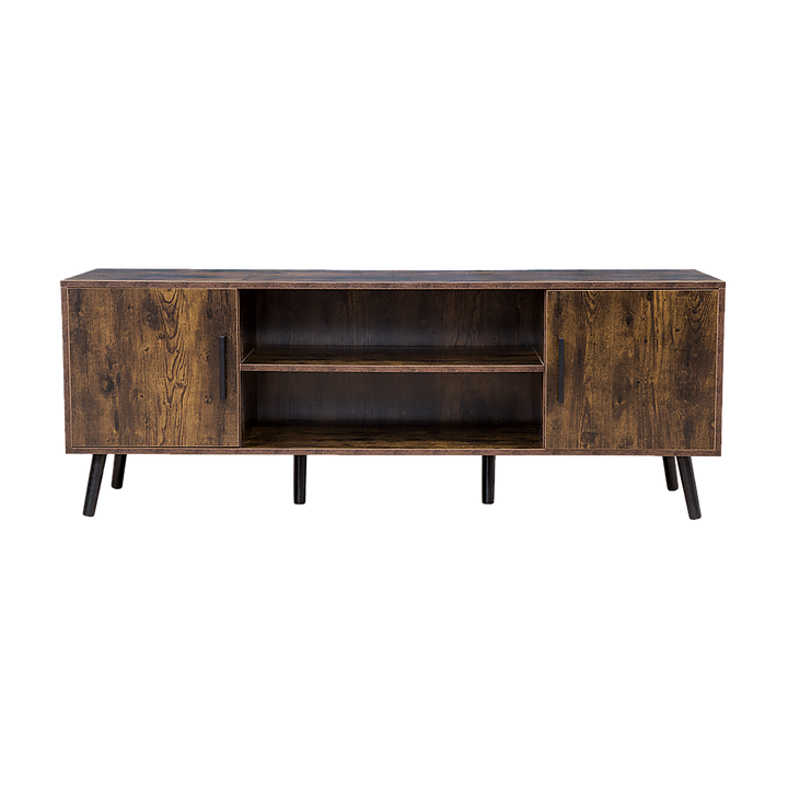 Mid-Century Modern TV Stand with Storage - Walnut Finish-Furniture > Living Room > TV Units-Nomica Living