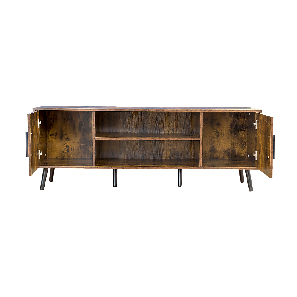 Mid-Century Modern TV Stand with Storage - Walnut Finish-Furniture > Living Room > TV Units-Nomica Living