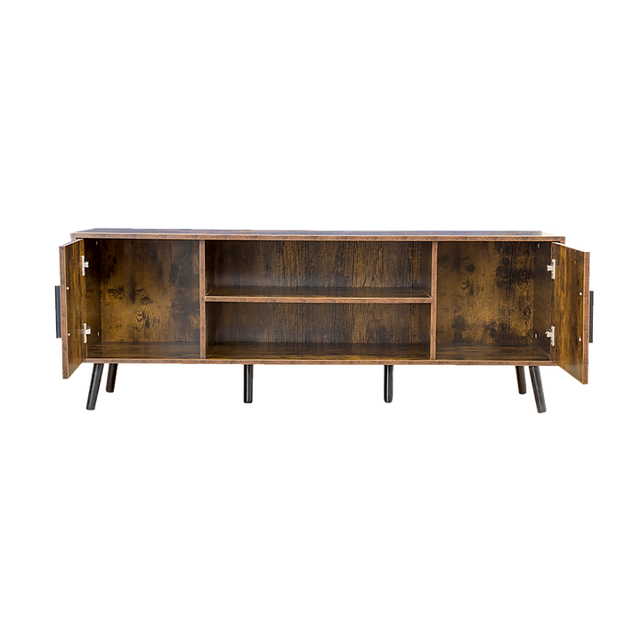 Mid-Century Modern TV Stand with Storage - Walnut Finish-Furniture > Living Room > TV Units-Nomica Living