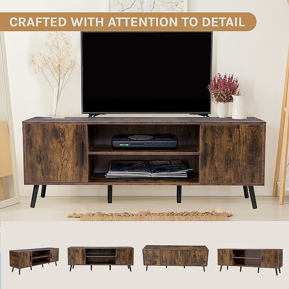 Mid-Century Modern TV Stand with Storage - Walnut Finish-Furniture > Living Room > TV Units-Nomica Living