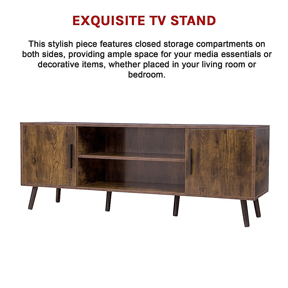 Mid-Century Modern TV Stand with Storage - Walnut Finish-Furniture > Living Room > TV Units-Nomica Living