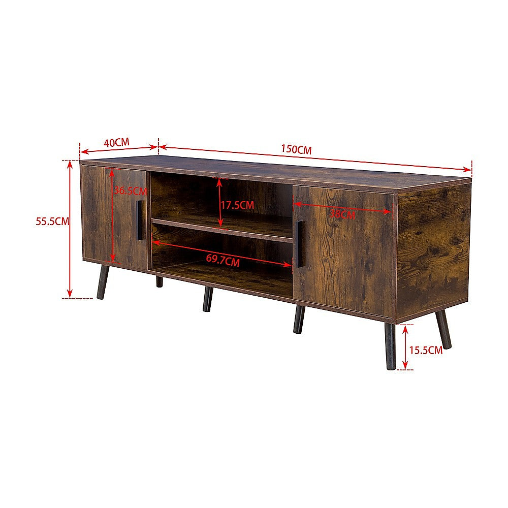 Mid-Century Modern TV Stand with Storage - Walnut Finish-Furniture > Living Room > TV Units-Nomica Living