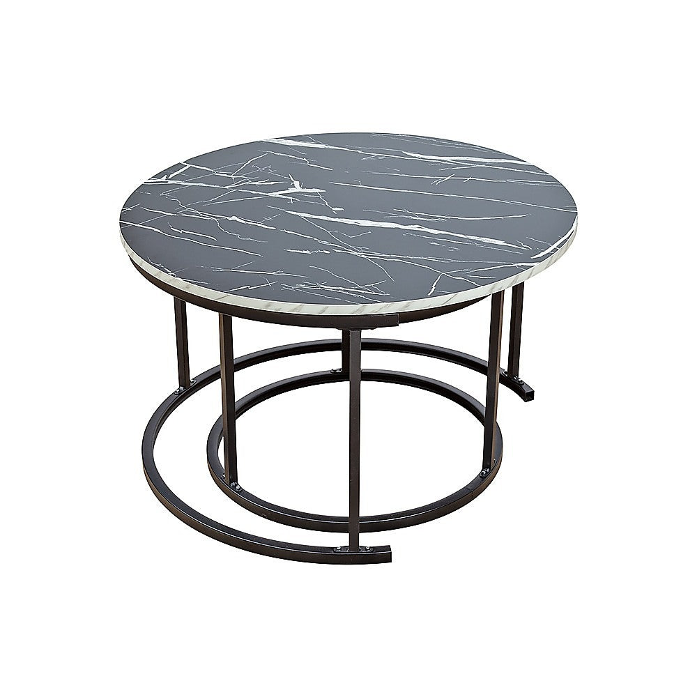 Round Marble Nesting Coffee Tables - Side Furniture Set-Furniture > Living Room > Coffee Tables-Nomica Living