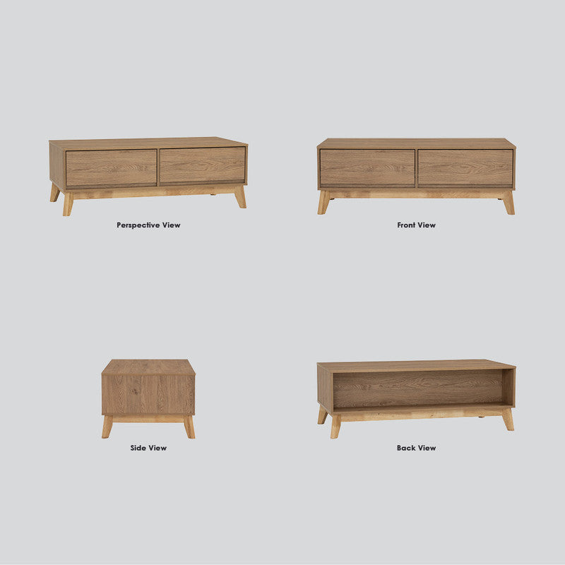Hirado Coffee Table with Storage Drawers - Natural Finish-Furniture > Living Room > Coffee Tables-Nomica Living