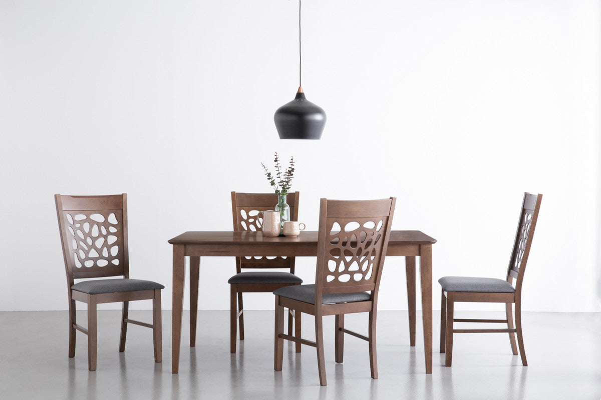 7-Piece Dining Set with Cocoa Dining Table and 6 Asbel Chairs