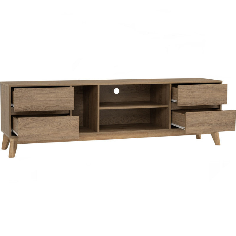 Hirado Entertainment TV Unit with Storage - Natural Wood Finish-Furniture > Living Room > TV Units-Nomica Living