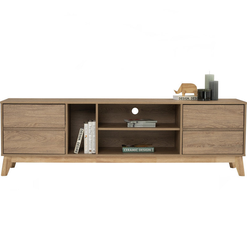 Hirado Entertainment TV Unit with Storage - Natural Wood Finish-Furniture > Living Room > TV Units-Nomica Living